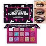 15 Color Glitter Sequin Eyeshadow Palette, High Pigment Face Body Chunky Glitter Metallic Shimmer Eye Shadow Pallet Waterproof Long Lasting Makeup Eyeshadow Powder (03)