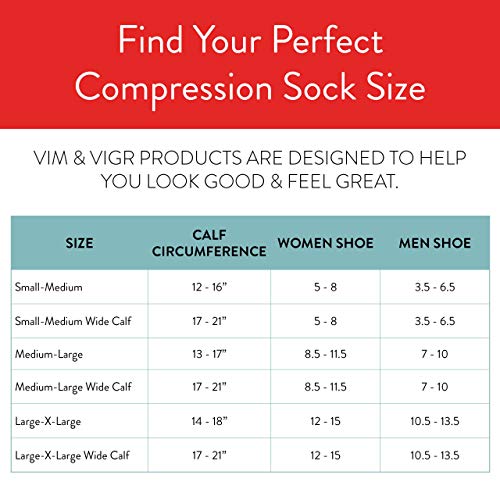 VIM & VIGR Cotton 15-20 mmHg Compression Socks for Women & Men (Red & White Arcade Stripes, Medium/Large)