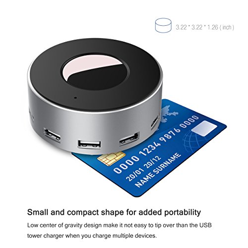 Vogek 6-Port USB Charger Desktop Charging Station with Smart Identification (Silver) - Thumbnail 7
