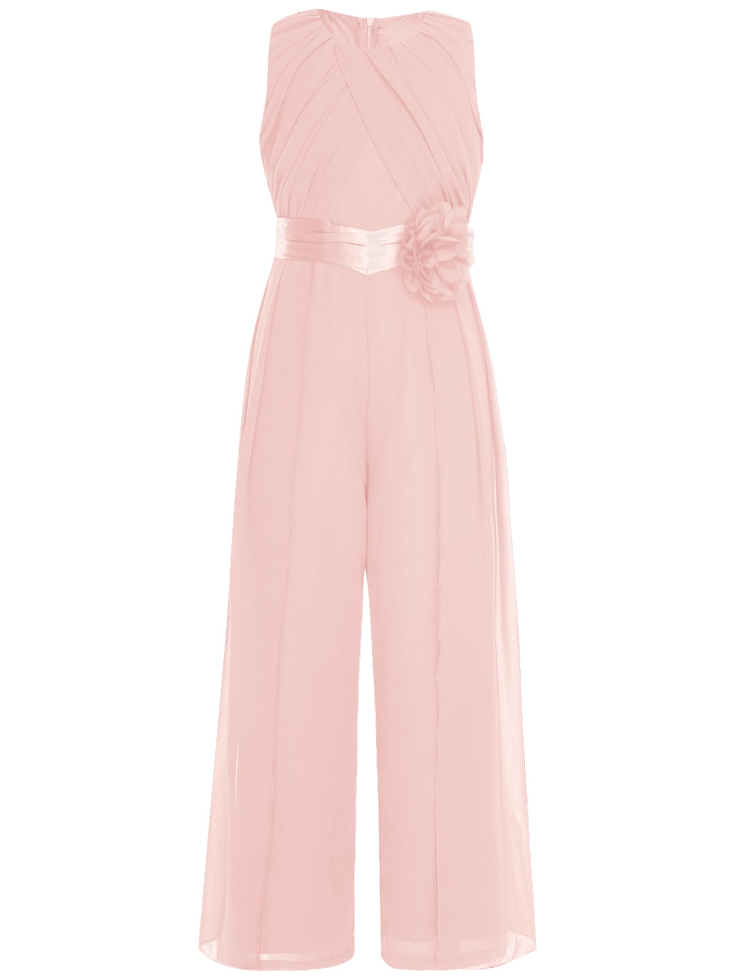 iiniim Enfant Fille Combinaison De Soirée Cocktail Sans Manche Salopette Mousseline De Soie Salopette Cérémonie Mariage Bodysuit 7-16 Ans