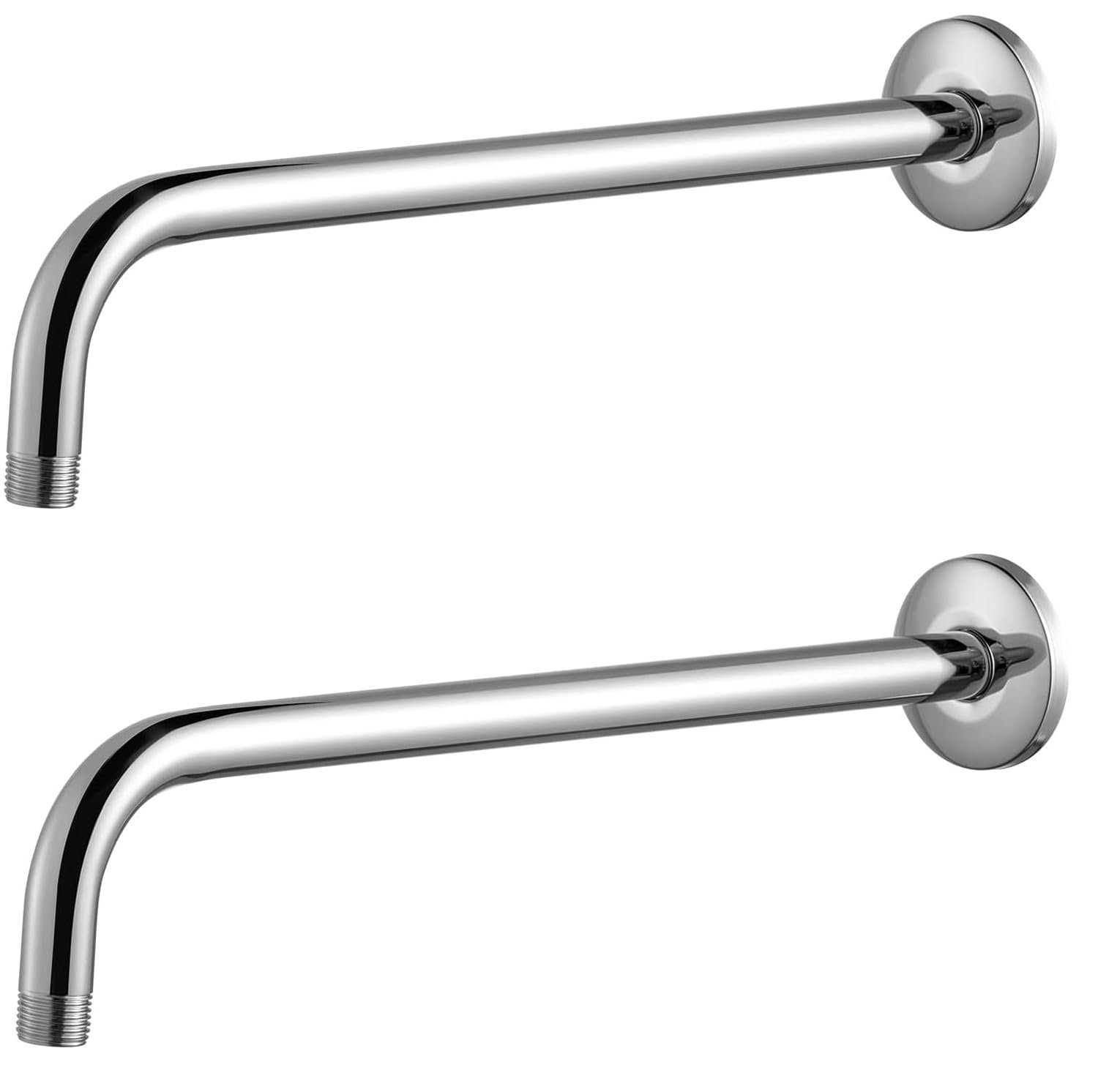 Mingle® Shower Arm and O-Ring Flange Solid Stainless Steel Round Polished Chrome Both 1/2 NPT Tapered Threads, Bent Shower Arm, Wall Mount Shower Head Extension (15 INCH) (B0CJMQGV34) Amazon Price History, Amazon Price Tracker