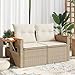 Keyroto Divano da Esterno 2 posti Divanetti Esterni da Giardino Salotto da Giardino Esterno Divanetti Esterno in Polyrattan-Beige-2 Posti-8 immagine