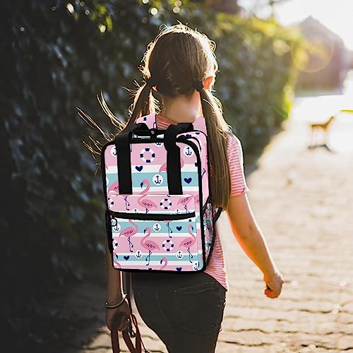 Cartable fille flamant rose et sac à dos garçon multicolore 35cm