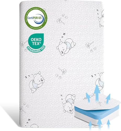 Image of Pack and Play Mattress Pad, 38x26 Gel Memory Foam Pack N Play Mattresses