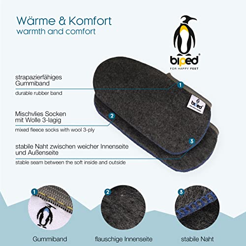 biped Stiefelsocken POLARFUCHS - Gummistiefelsocken für Freizeit und Beruf - wärmende Füßlinge als Hausschuh Ersatz - für die Reise - made in Germany - z2745(45-46)