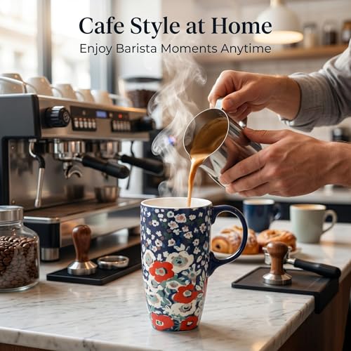 Taza de viaje cerámica 17oz con tapa y caja floral miniatura 2