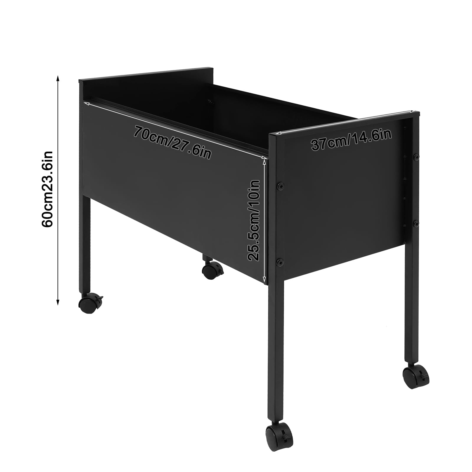 Carro portadocumentos colgante 80 Duo A4, negro, con ruedas, para carpetas colgantes
