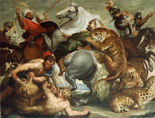 Tableaux Chasse au léopard par Peter Paul Rubens | Impression sur Toile 60x90cm