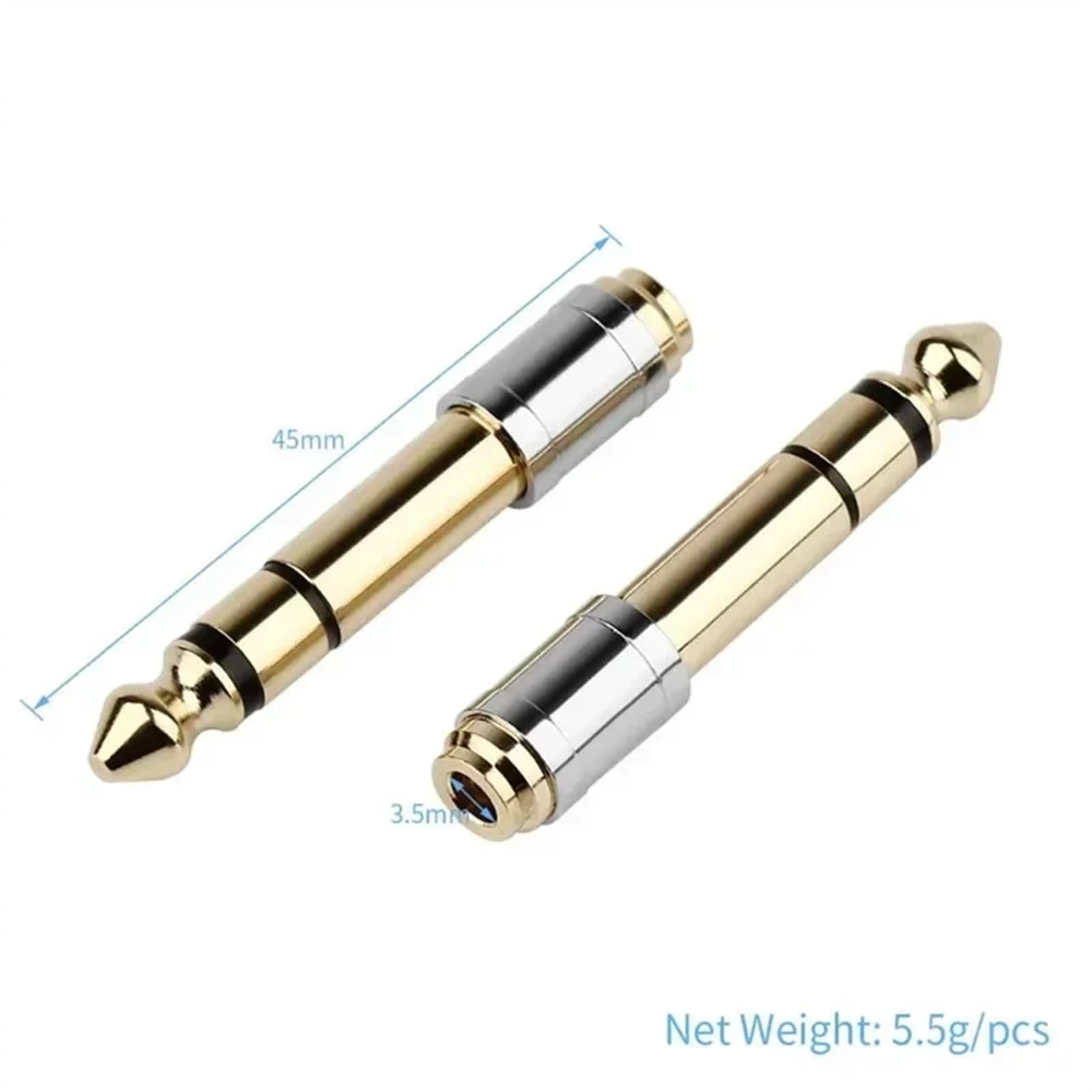 Jack 3,5 do 6,35 adapter audio 6,5 mm do 3,5 mm konwertery męskie złącze żeńskie wtyczka słuchawkowa 6,3 mm (rozmiar: 5 szt., kolor: srebrny)