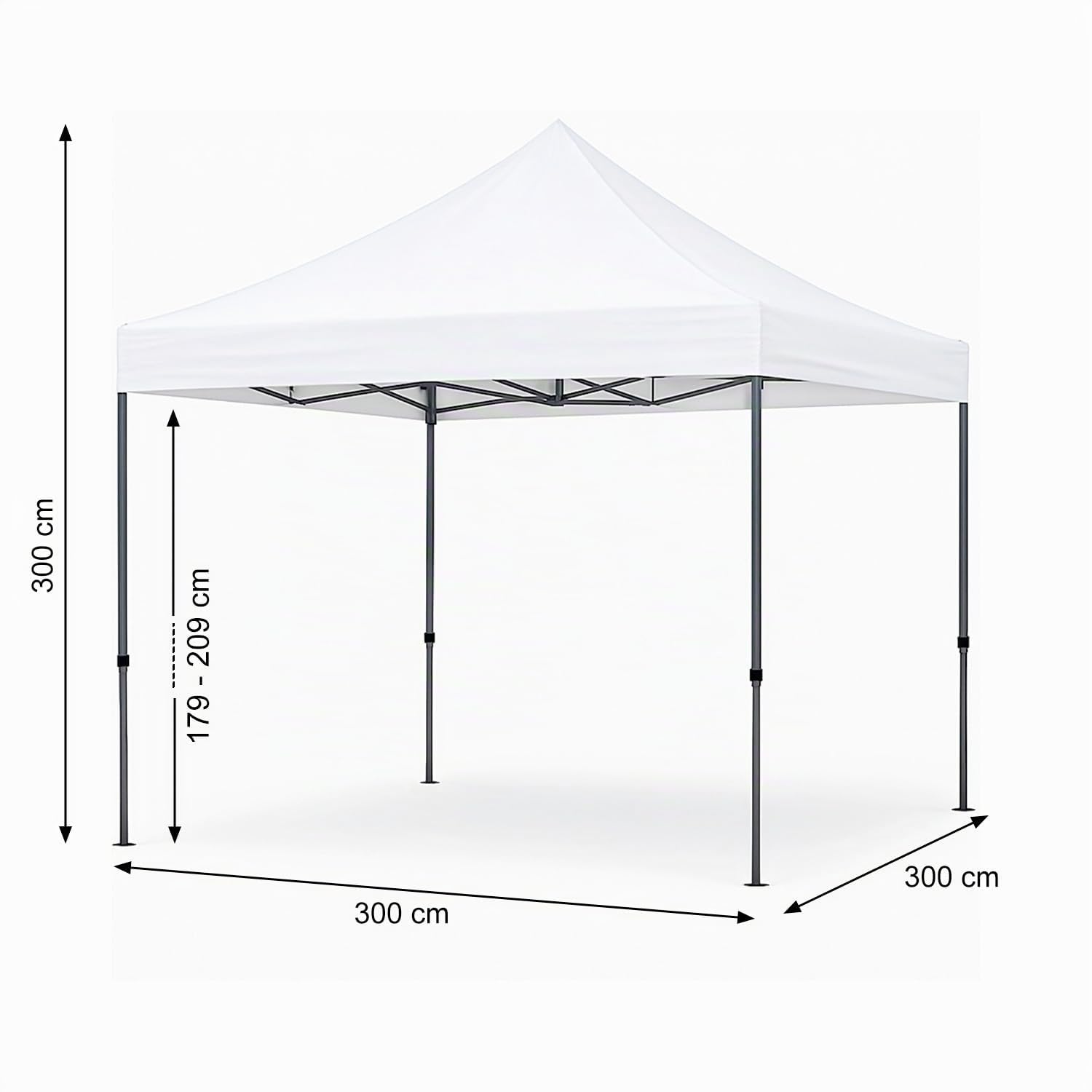 BRICOZONE Gazebo Professionale 3x3 Metri Pieghevole Impermeabile Struttura In Acciaio Rinforzata Telo Oxford 1200D PVC Protezione UV Sacche Zavorra Picchetti Corde E Borsa Custodia Giardino