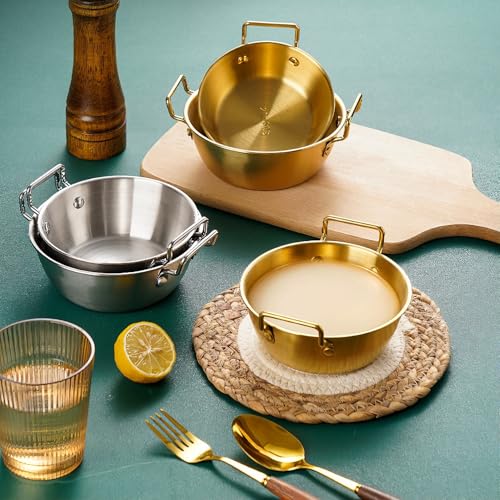 3Pcs Stainless Steel Sauce Dishes with Handles,Korean Golden Dipping Bowls by Tissting - Image 8