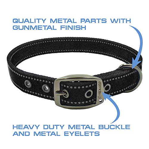 Max And Neo Max Reflective Metal Buckle Dog Collar - We Donate A Collar To A Dog Rescue For Every Collar Sold (Small, Black) #TOP3