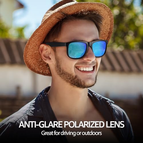 SIPHEW Classic Polarized Sunglasses for Men, Square Sun Glasses with UV400 Protection for Driving & Fishing2