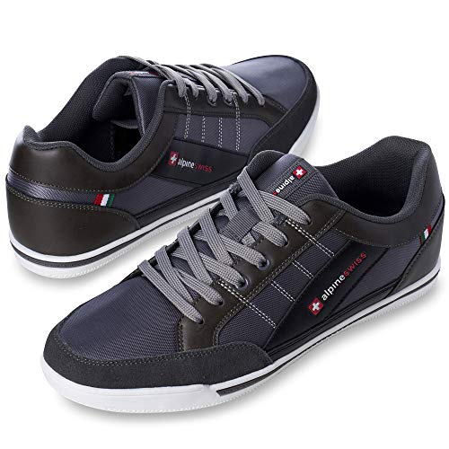 Alpine Swiss Mens Stefan Gray Suede Trim Retro Fashion Sneakers 14 M Us #TOP2