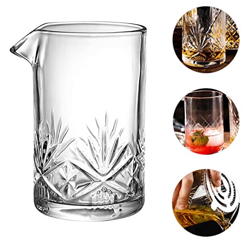 Vaso mezclador de vidrio fondo grueso PRETYZOOM con base estable 7