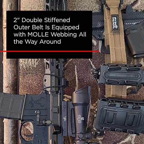 Ayin Tactical Belt Quick Release Rigger Molle Belt 1.5 Inch Inner & 2 Inch Outer Range Tactical Heavy Duty (Lg-Xl, Coyote) #TOP5
