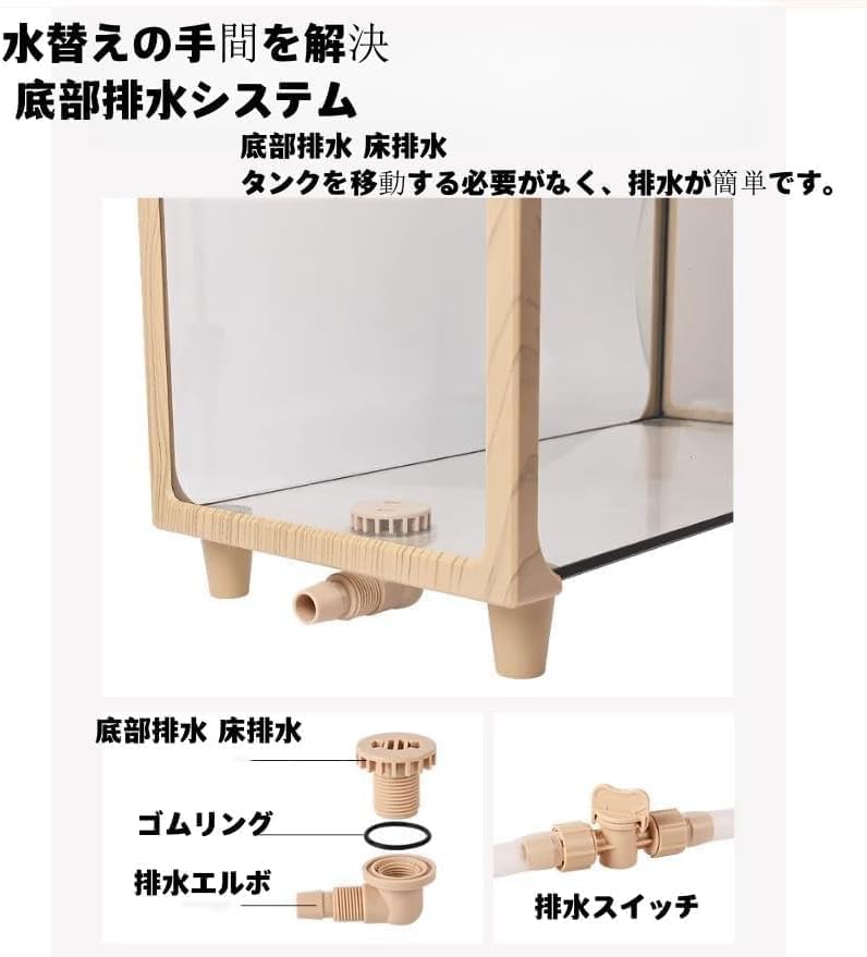 Amazon | JOGIO亀 リクガメ ケージ 大きい 透明 高精細ガラス 360