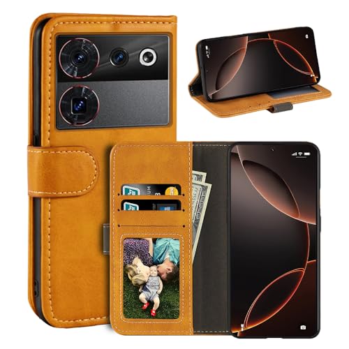 UOGNADGD ���U�[�t���b�v�J�o�[ ZTE Nubia Z50 Ultra Starry Night �Ƃ̌݊������� �J�[�h�X���b�g�t���E�H���b�g�P�[�X�A�}�O�l�b�g�N���[�W���[�A�L�b�N�X�^���h�ARFID�ϏՌ��t�H���I (���C�g�u���E��)