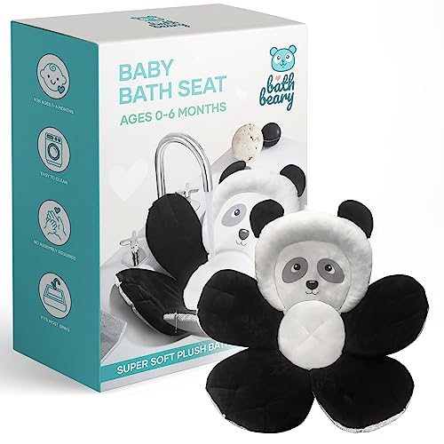 Image of Baby Bath Seat, Sink Bath Tub Cushion,Newborn Infant Bathing, Baby Bathtub Seat, Panda Bear Design Cushion for Baby Bath Soft and Plush, Washable and Easy Dry Baby Bath Cushion