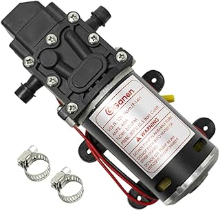 G Ganen 12V DC Fresh Water Pump 12 Volt Diaphragm Pump Self Priming Sprayer Pump with Pressure Switch 5 L/Min 1.32 GPM 80 PSI Adjustable for RV Camper Marine Boat Lawn