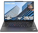 Lenovo ThinkPad E16 Gen 2 Business Laptop, 16" WUXGA (1920 x 1200) IPS, AMD Ryzen 5 7535HS, 16GB DDR5, 512GB PCIe SSD, Windows 11 Pro, Dolby Atmos Audio, Backlit Keyboard