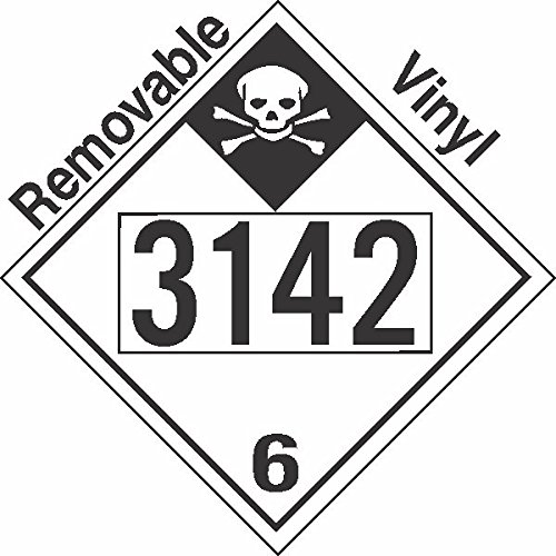 GC Labels-P335c3142, Inhalation Hazard Class 6.1 UN3142 Removable Vinyl ...