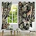 YongFoto 117x183cm Animal World Verduisterende Gordijnen Jungle Wildlife World Olifant Giraffe Wild Safari Groen Bos voor Woonkamer Slaapkamer raam Gordijnen, 2 Panelen Set met gaten