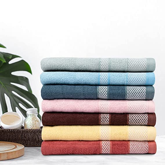 Image of Zero Twist Bamboo Towels for Bath Large Size | Ultra Soft, Highly Absorbent,Quick Dry, Anti Bacterial Bamboo Bath Towel for Men & Women || 450 GSM, 29 x 59 Inches (2, Pink & Grey)