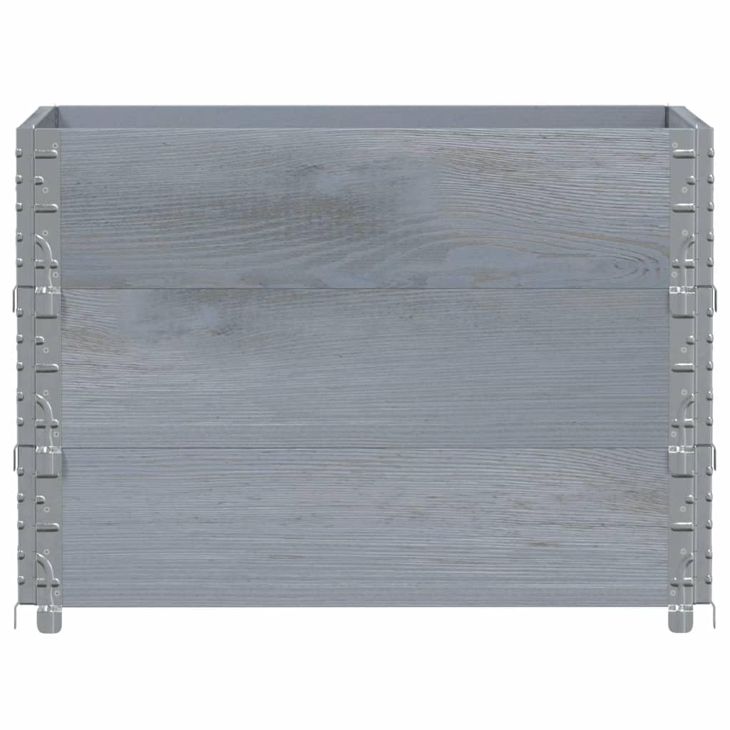 Paretali per Pallet 3pz Grigi 80x60cm in Legno Massello di Pino, Commercio e Industria,Movimentazione di Materiali,Pianali di carico e Pallet, 20.74kg-3295364