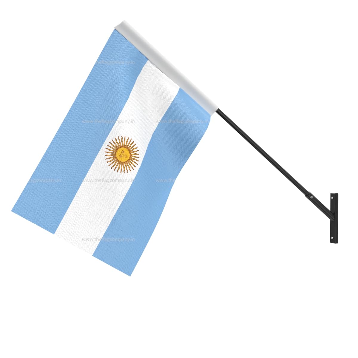 The Flag Company Argentina Wall Mounted Flag | 12x18 Inch Fabric National Flag with Metal Wall Bracket | Ideal for Office, Home & Indoor Décor-image-12