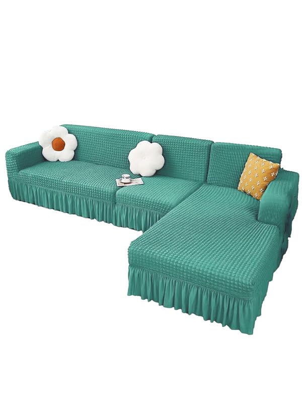 VORHANG Couch Cover L Shape | 2 Pieces Sofa Cover | Soft Stretch Slipcovers | Furniture Protector Sectional Couch Covers | 3 Seater + 3 Seater | Dark Green (B0DCRXF8CV) Amazon Price History, Amazon Price Tracker
