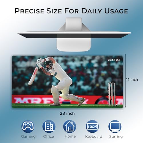 Image of BESTOR Ultra-Smooth Surface, Anti-Fray Laser Cut Edges, Non-Slip Rubber Base Desk Mat - Large Gaming Mouse Pad Waterproof Surface Mouse pad for Laptop (White)