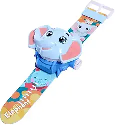 Relógio Digital Girafa Elefante Dinossauro Luzes Projetor com Imagens Infantil Personagem Meninas Meninos Crianças Estiloso Presente - TYDA (ELEFANTE)