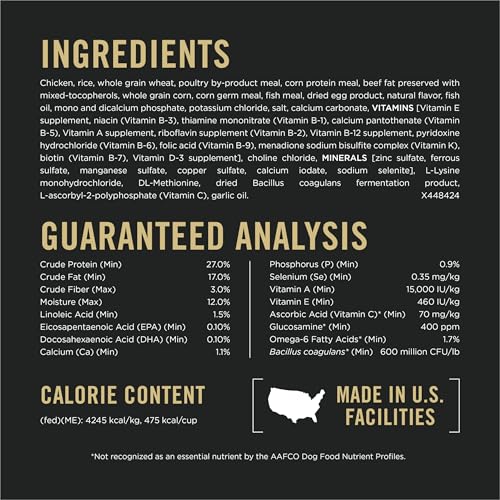 Purina Pro Plan Active, High Protein Dog Food, SPORT 27/17 Chicken and Rice Formula - 37.5 lb. Bag
