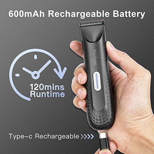 Predyee Manscape-Body Hair Trimmer for Men IPX7 Waterproof Ball Trimmer Pubic Hair with LE - image 6