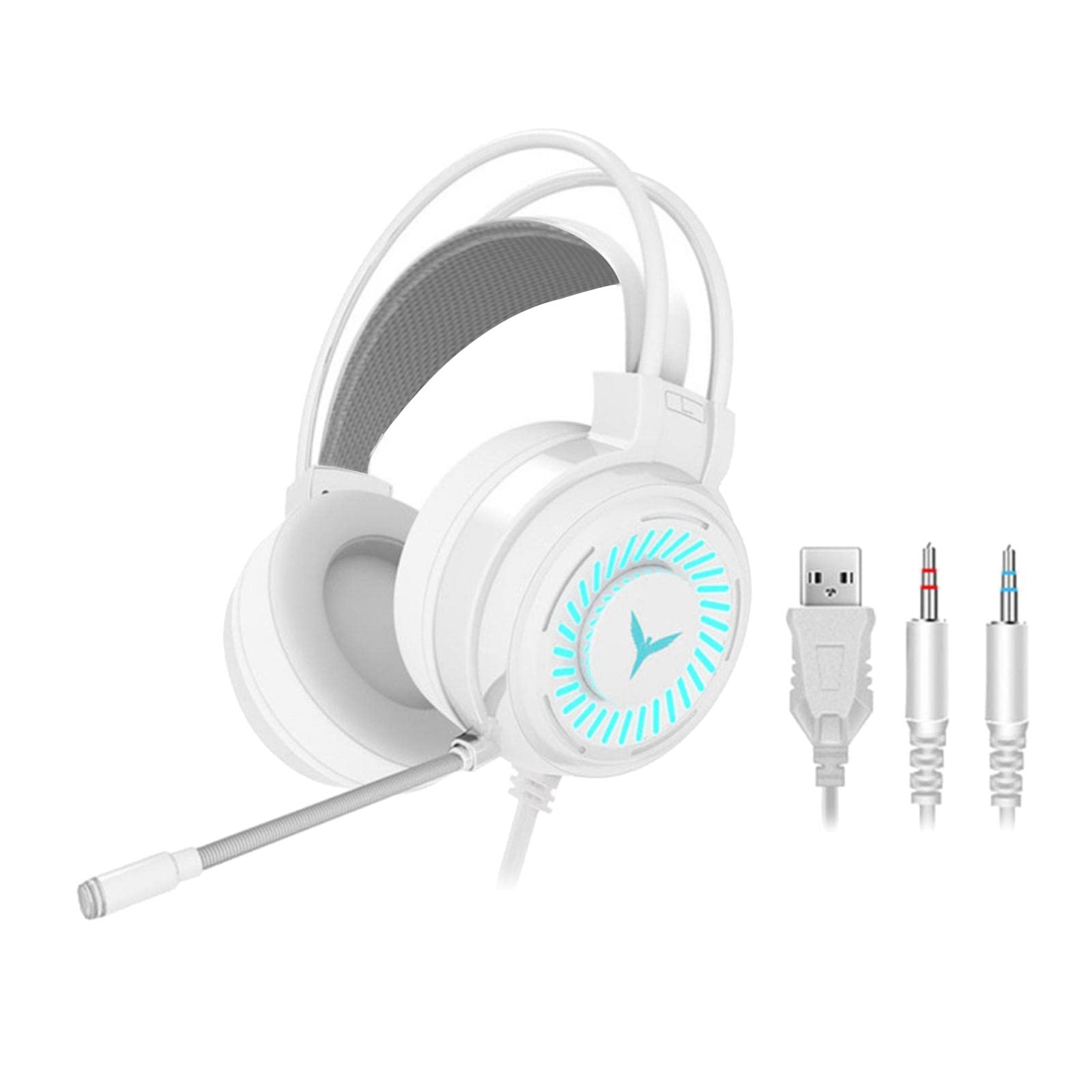 Loom Tree G58 Gaming Headset Stereo Surround Headphone 3.5mm Wired w/Mic LED White Laptop & Desktop Accessories | Headsets-image-27