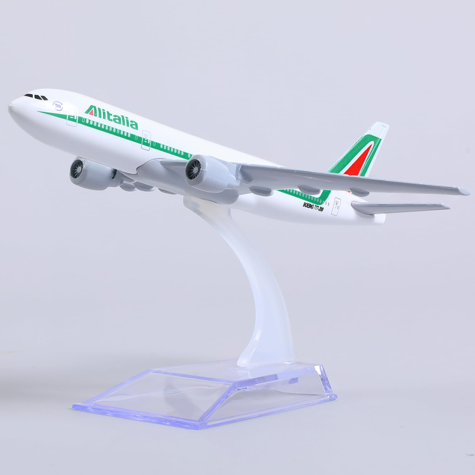 Boeing 777 Alitalia Italiana Airlines 1/400 Modello di aeroplano in metallo pressofuso con supporto Collezione di modelli di aeroplani per regalo per gli appassionati di aviazione
