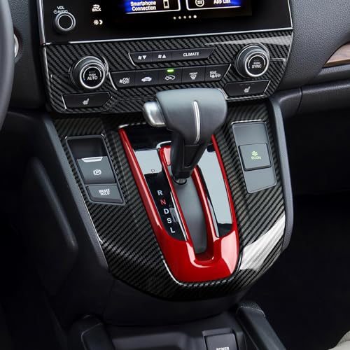 Image of Gas Gear Shift Panel Decals for Honda CRV 2017 2018 2019 2020 2021 2022 Accessories CR-V ABS Carbon Fiber Interior Stickers