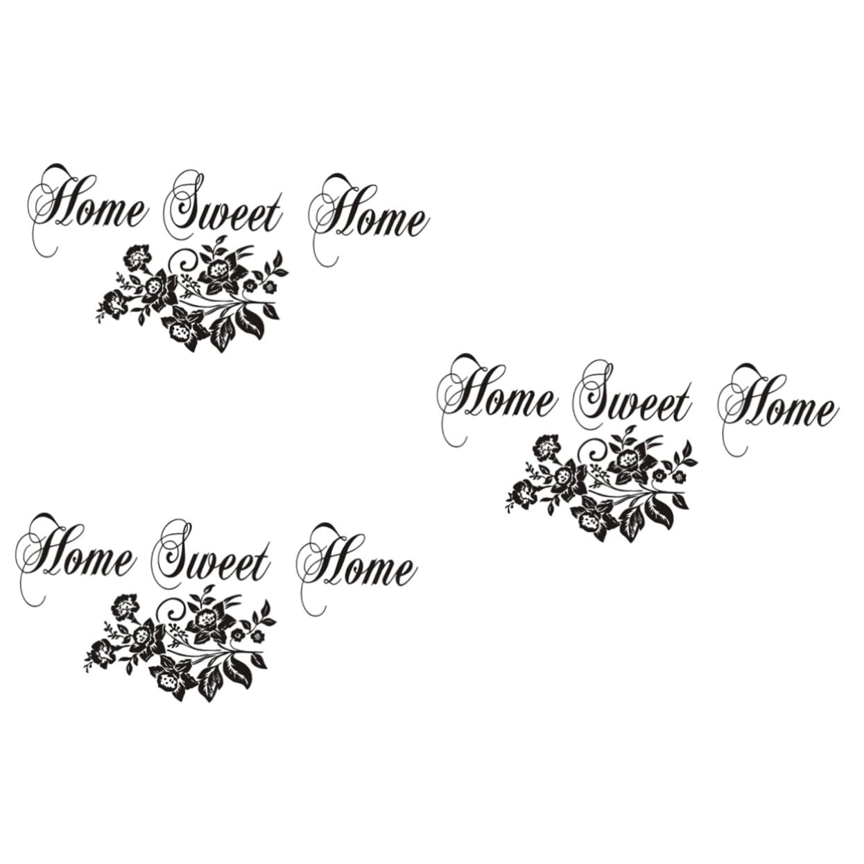 SHINEOFI 3 Pezzi Adesivo murale fiori decalcomanie da parete vita decorazione decalcomania murale carta da muro Adesivo per soggiorno Sfondo Adesivo a parete Nero
