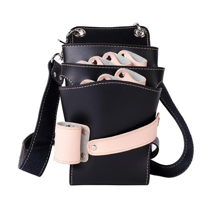 Sac pour matériel de coiffure Sac de ciseaux à cheveux pliable, étui à peigne, sac de taille, sac messager, support de pochette, étui for ciseaux de coupe de cheveux de salon de coiffure, sac de barbi