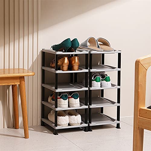 Étagère à chaussures grise pour entrée : rack de rangement multicouche et compact DIY - 7
