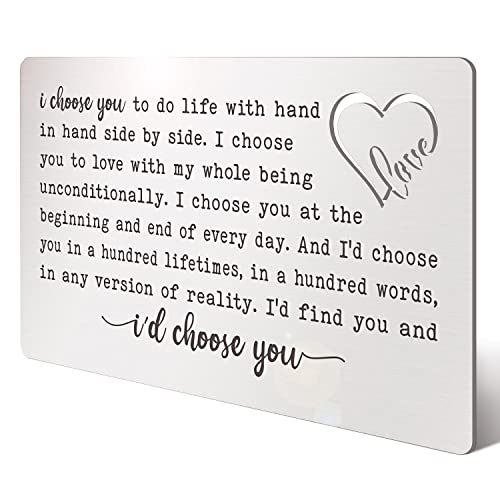 Ftoneni Anniversary Valentine's Day Birthday Cards Gifts For Husband Boyfriend, Engraved Wallet Insert Card Gift For Him Men, Deployment Long Distance Relationship Love Gifts From Wife (Lc - 5) #TOP7