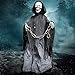 Halloween Haunters Animated Standing Life Size Skeleton Death Reaper Prop Decoration - 5' 3