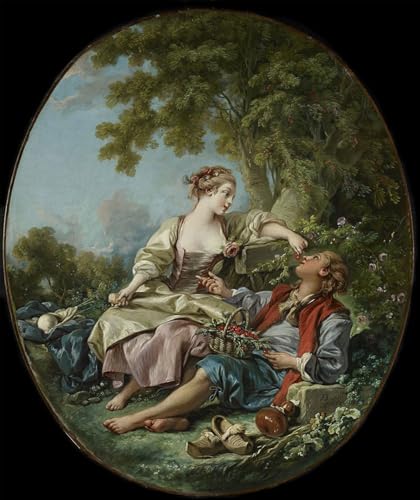 Toile les sabots de bois François Boucher pour habiller un salon élégant au charme français