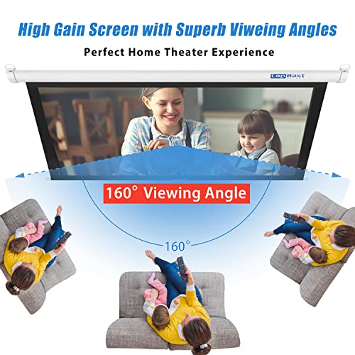 Image of 100INCH Manual Pull Down White Projector Screen 16:9 1.2 Gain Retractable Auto-Locking 4K 8K 3D Ultra HD for Home Theater Movie Office Game Projection Screen with Slow Retract Mechanism