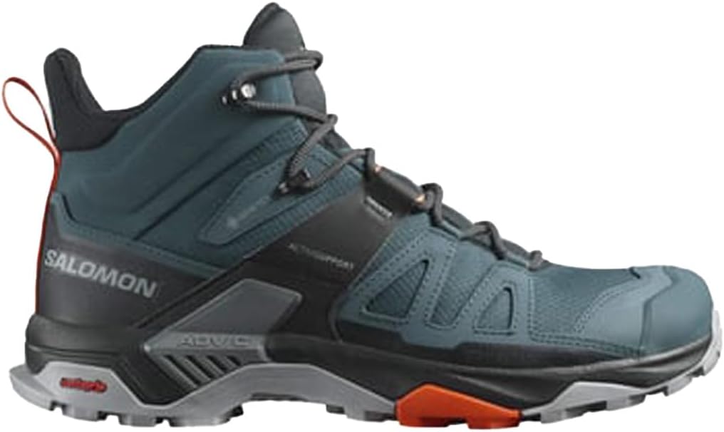 Salomon Mens Salomon Men's X Ultra 4 Mid Gore-tex Hiking Boots for Men, Stargazer Black Scarlet Ibis, 10