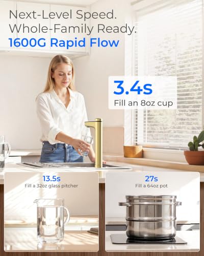 Image of Waterdrop X16-BAJ Alkaline Mineral Reverse Osmosis System, 1600 GPD | NSF /ANSI 42 & 58 & 372 Certified, 11-Stage Filtration, Under-Sink RO System, 3:1 Pure to Drain, Smart Gold Faucet, BPA-Free