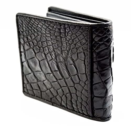 New Genuine Black Alligator Leather Skin Mens Bi-fold Wallet.4