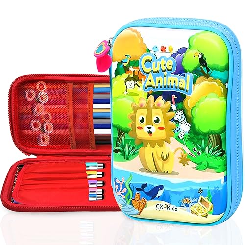 Image of FunBlast Pencil Pouch Case - Cute Animal Pencil Case, Multipurpose Zipper Pencil Pouch for Kids, Large Capacity Stationary Organizer for School Kids, Pouch for Kid (Multicolor)