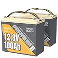 Power Queen 2 Pack Mini LiFePO4 Lithium Battery, 12V 100Ah Battery with Built-in 100A BMS, 1280Wh Energy, Up to 15000 Cycles, 10-Year Lifespan for Home Solar Energy System, RV, Camping